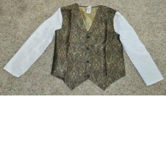 Steampunk Victorian Halloween Costume X-Large 4 Pc Vest, Shirt, Pants, Hat Mens - Picture 4 of 10
